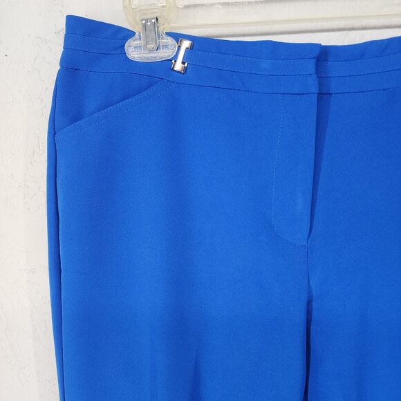 Zac & Rachel Royal Blue Straight Leg Business Casual Pants Chic Winter Size 8 - Picture 3 of 6